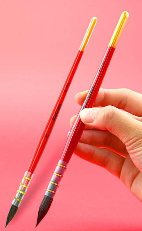 Pincel de pelo de ardilla hecho a mano para artista, pincel de acuarela pintado a mano, pinceles puntiagudos para acuarela Gouache Wash Mop Pen 1901: 1901  00 2