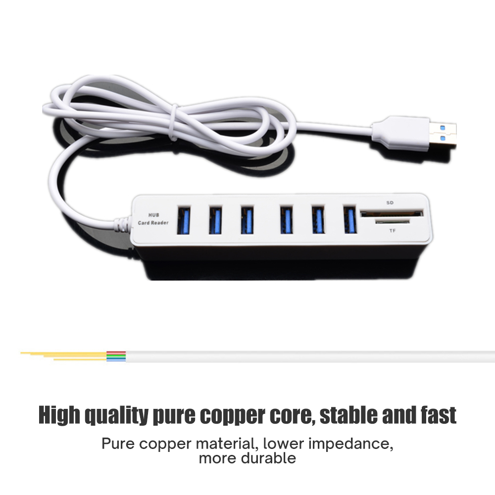 8 in 1 USB 2.0 Hub Expander Adapter Multiple 8/5 port USB Splitter HUB High Speed 2.0 Hub TF SD Card Reader For PC Laptop