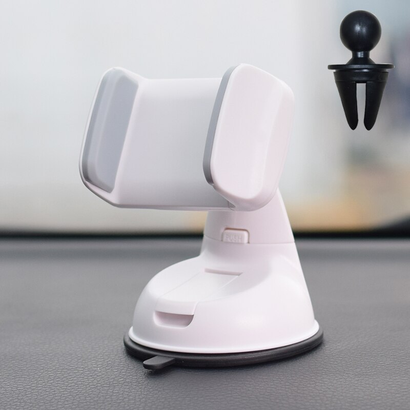 Universele autohouder voor telefoon in de auto, luchtroosterclip, voorruitzuignap, mobiele telefoonhouder, gps-standaard voor iphone 11, samsung: Grijs