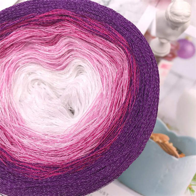 Cake Gradient Rainbow Color Cotton Yarn 500g Fancy Hand-Crocheting Yarn for Shawl Children Dress Diy Hand Knitting Materials