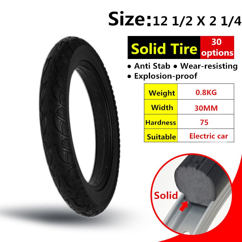 12 1/2*2 1/4 Inch Solid Tire voor Elektrische Auto 12 inch 12 1/2x2 1/4 Electrombile tire: Default Title