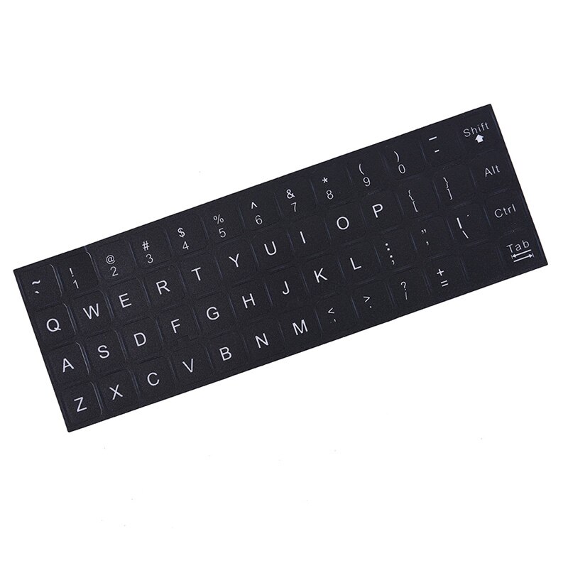 Universal English Keyboard Replacement Stickers Skin White On Black Suitable For Any PC Keyboard Or Laptop: P3