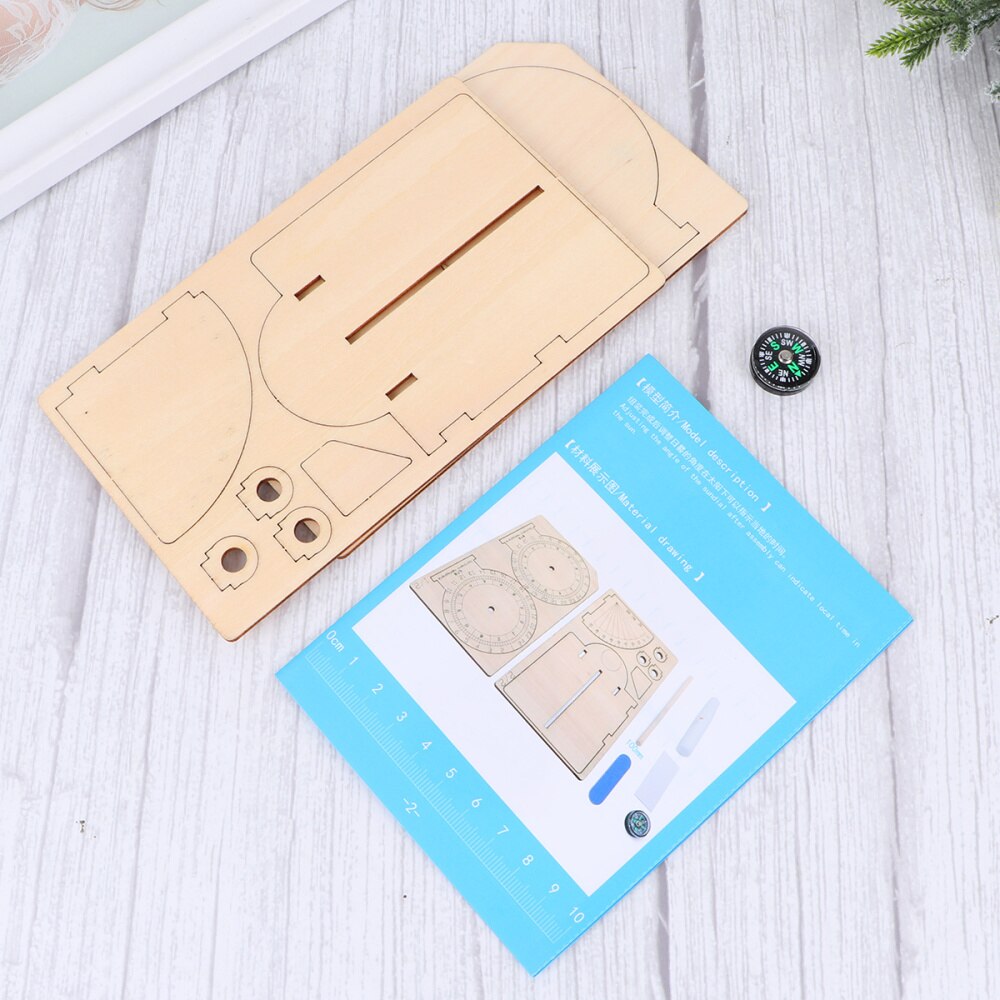 Reloj Solar ecuatorial para niños, modelo científico de madera, ayuda para la enseñanza, juguetes educativos, 1 unidad