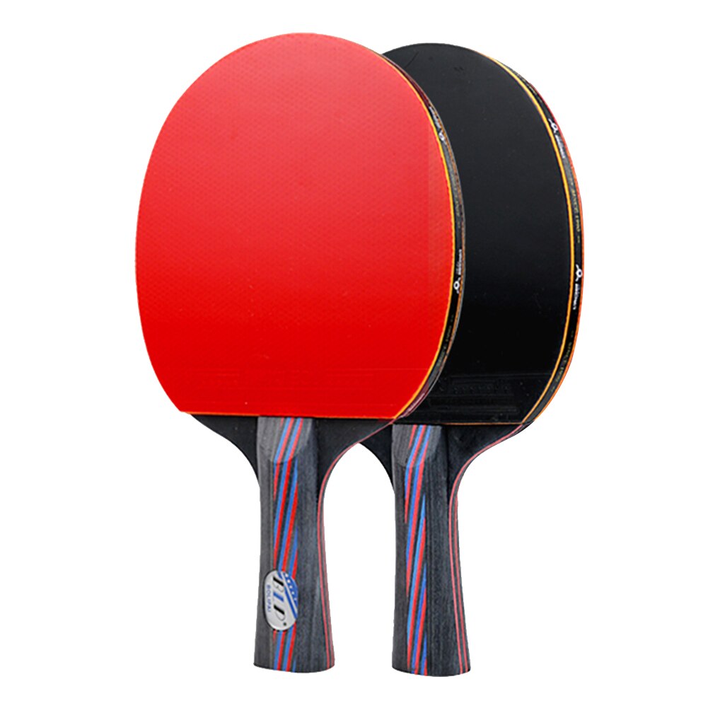 Houten Dubbele Gezicht Tafeltennis Racket Set Volwassen Student Training Krachtige Ping Pong Paddle Bat Met Zak: Long handle