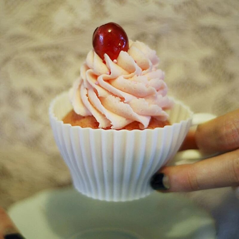 Spot siliconen bakvorm theekopjes met schoteltjes cupcakevorm theeservies herbruikbare cupcakevormen beste prijs