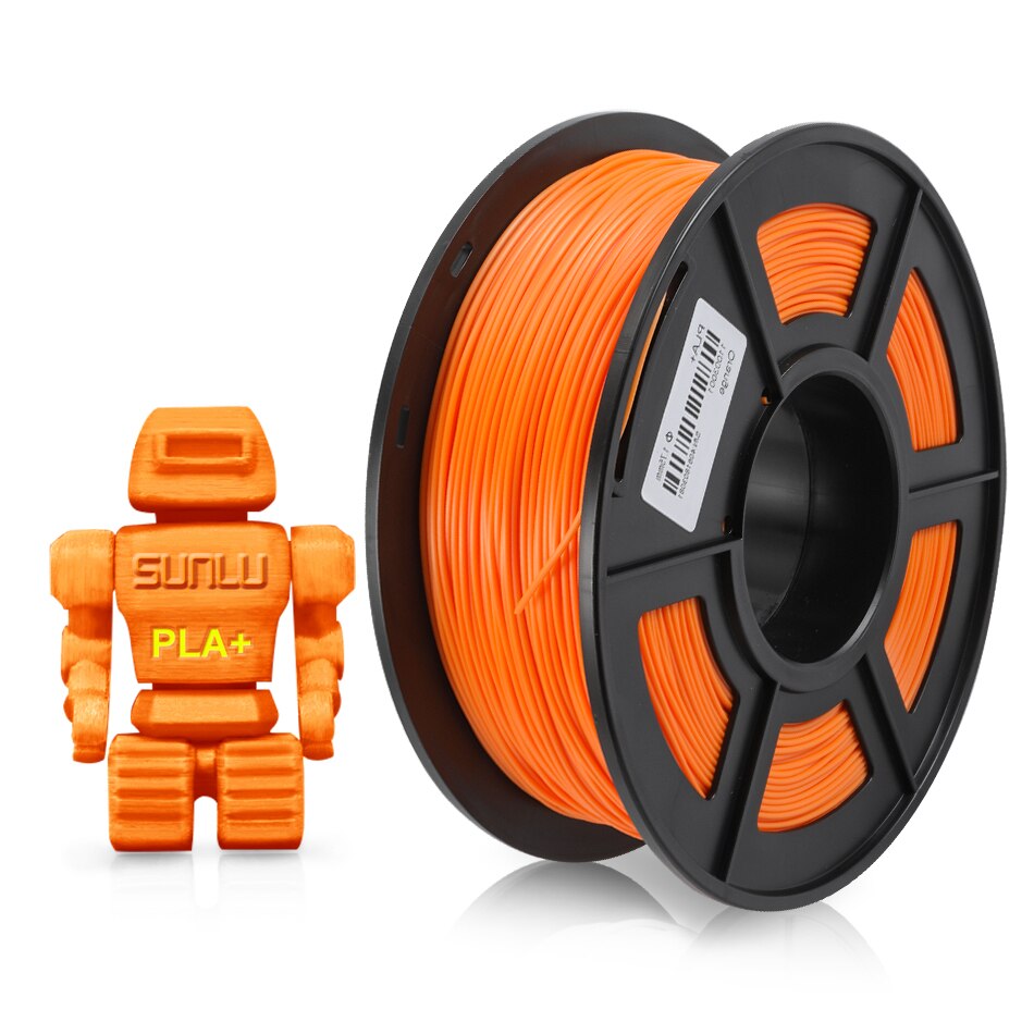 Sunlu pla plus 3d filament 1.75mm 3d printer filamento pla  + 3d trykmateriale 1kg med spole: Pla plus orange