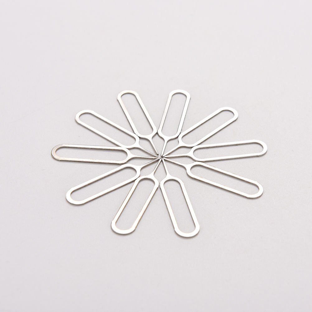 10pcs/set Sim Card Tray Removal Eject Pin Key Tool Stainless Steel Needle for huawei for iPhone iPad Samsung