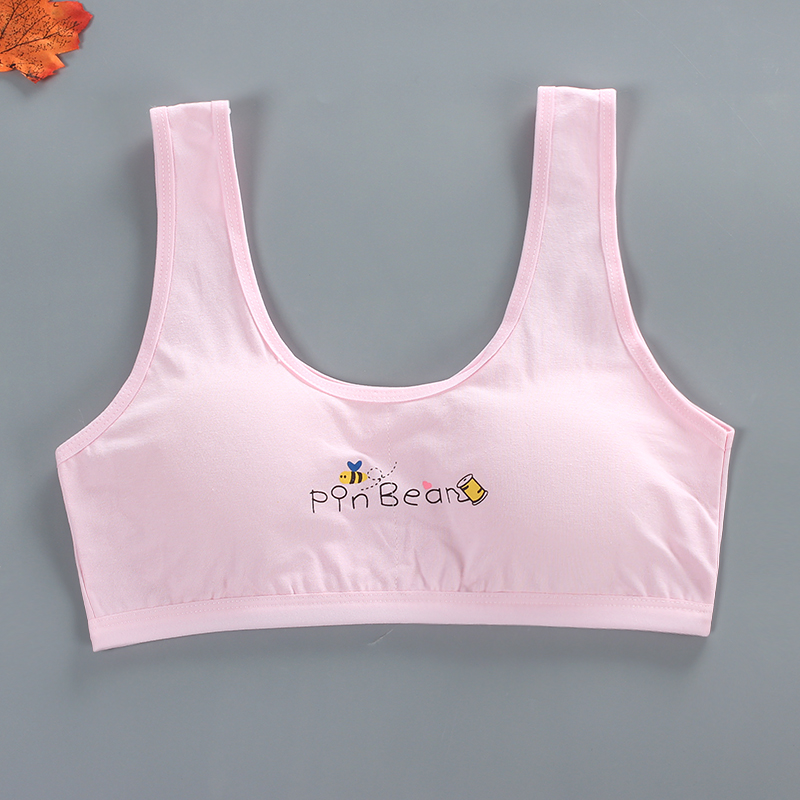 Jenter bh undertøy låve tenåringetone tenåringe ung sport bomull/spandex stor jente bh 12-18y trening trådløs: fen