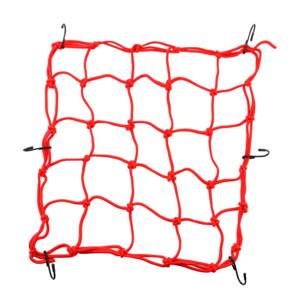 Motorcycle Bike Cargo Elastic Net Luggage 6 Hooks Mesh Holder Red 40*40cm