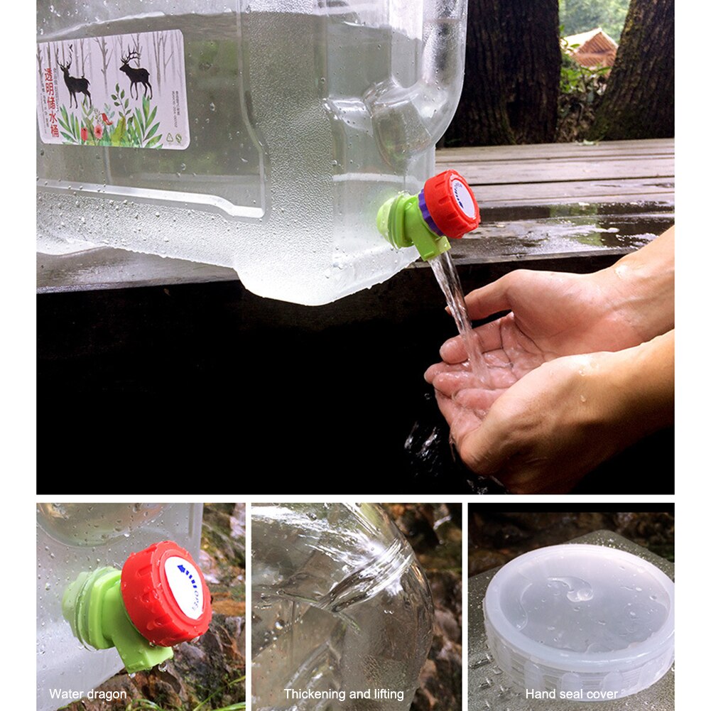 Food Grade Auto Water Tank Container 10L 15L Clear Water Tank Container Met Kraan Voor Outdoor Camping Wandelen Picknick