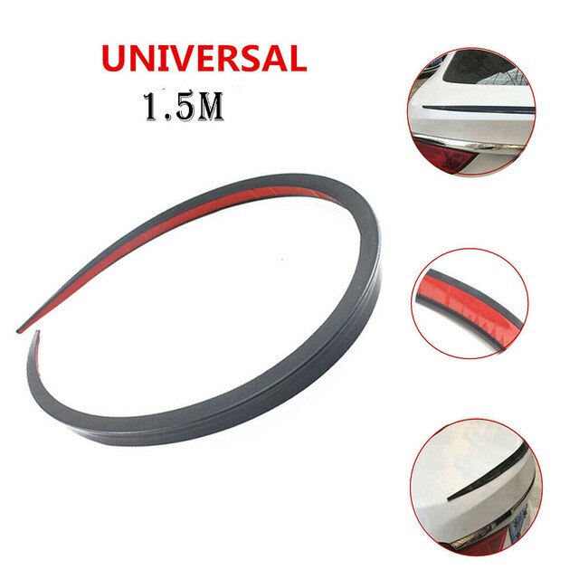 Aerofólio de carro universal 1.2m, preto, macio, adesivo de proteção para o teto traseiro, asa traseira, guarnição, acessórios de decoração automática: 1.5m