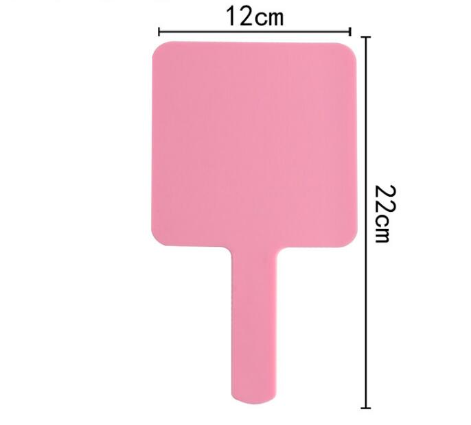 Espejo de mano cuadrado para maquillaje, espejo de mano de gran tamaño, 12x22cm, 1 unidad: Pink