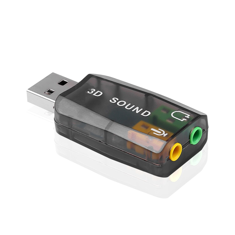 External USB Sound Card 3D Audio Headset Microphone Adapter for PC Desktop Support for Three-dimensional Sound Plug And Play