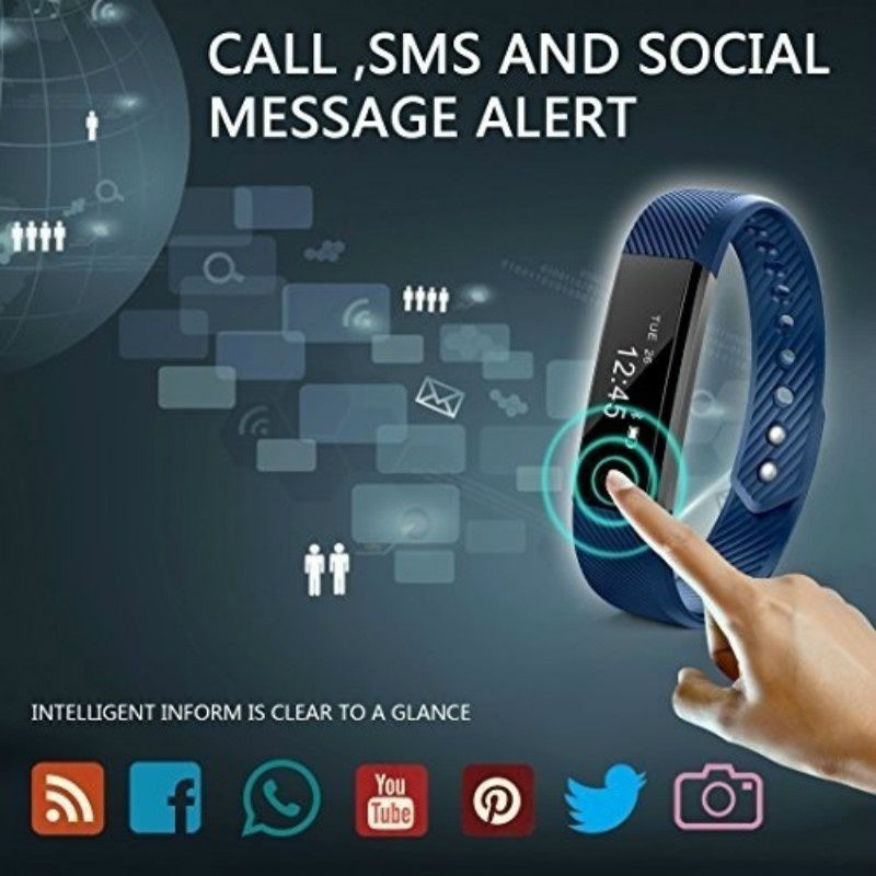 Fitness Armband ID 115 Smart Armband Vibrerende Wekker Slimme Band Hembeer Fitness Horloge Voor Running Walk