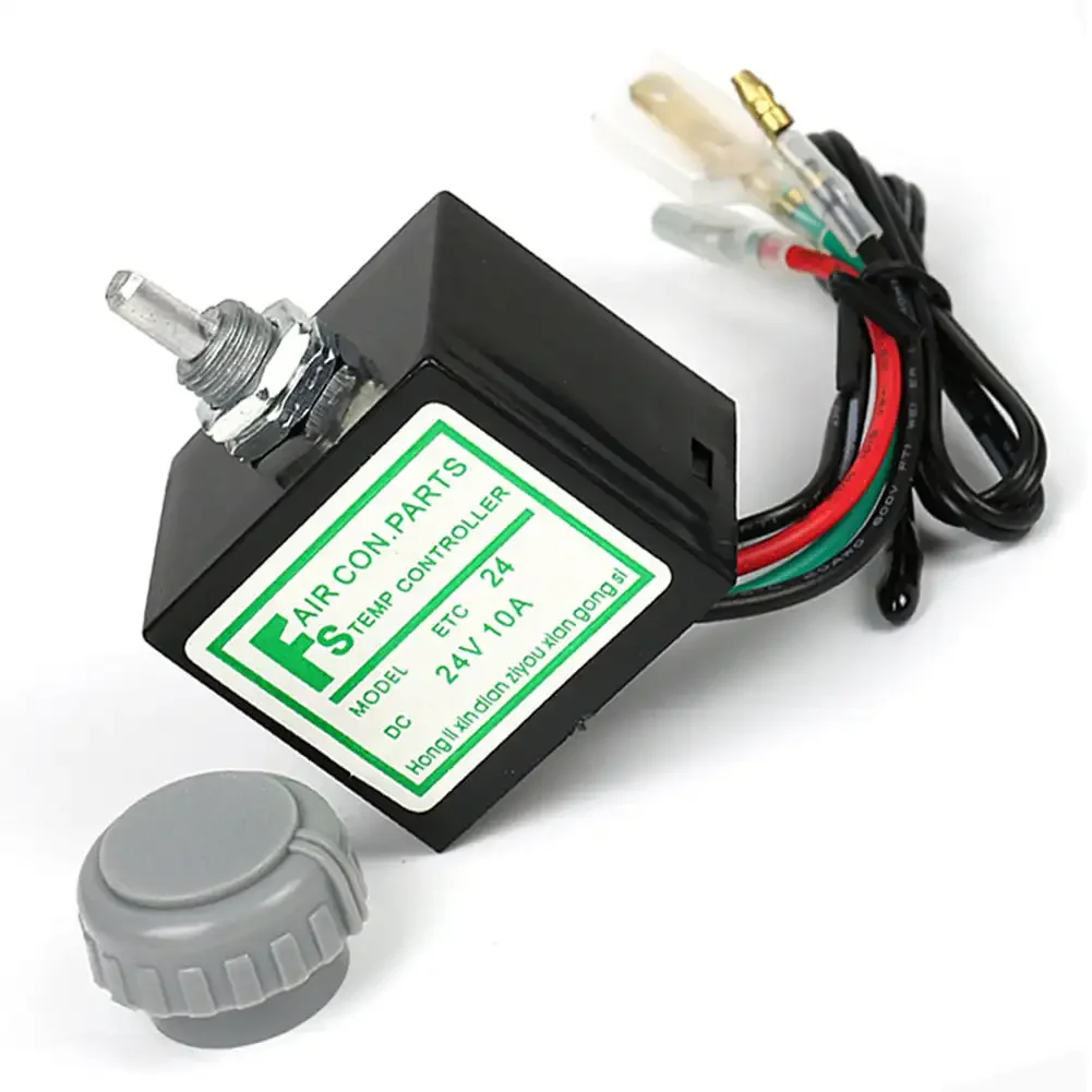 Termostato Eletrônico Universal para Ar Condicionado Do Carro, Interruptor De Controle De Temperatura, Auto Acessório, 12 V, 24V, A, C: Branco