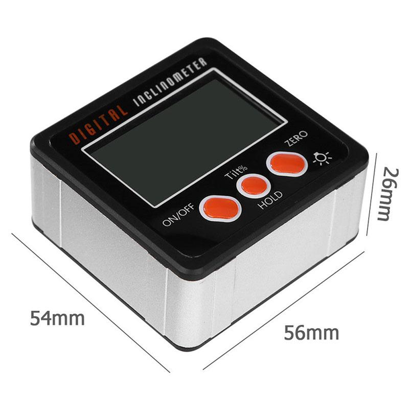 Mini LCD Protractor Digital Inclinometer 4x90 D Digital Level Box Angle Gauge Meter Magnets Base Measuring tool