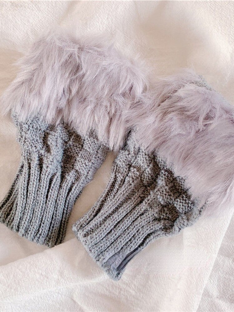 KOSAHIKI – chauffe-bras en fausse fourrure pour femme, accessoires Kawaii, doux et élastique, idéal pour l&#39;hiver, idéal pour les poignets, T2k
