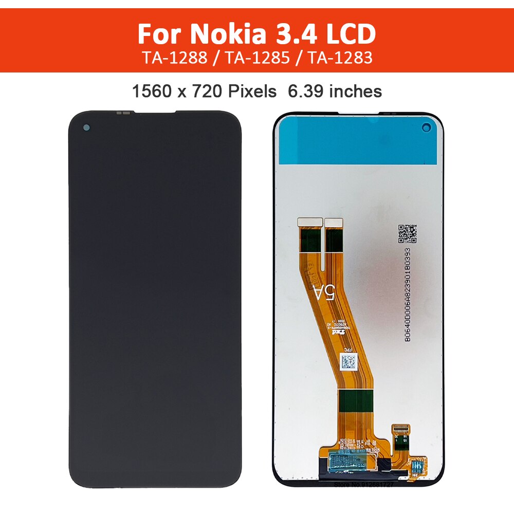 6.39 " original-display für nokia 3.4 ta-1288 ta-1285 ta-1283 lcd-display, touchscreen-digitizer-baugruppe, teile für nokia 3.4 lcd