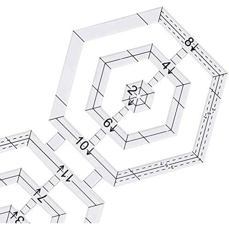 Naaien Ruler Tool Patchwork Quilten Dubbele Vierkante, TripleGedreven