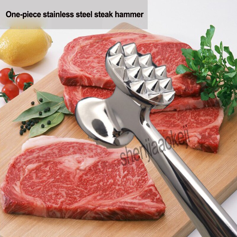 Commercial Steak hammer integrated stainless steel beef Meat hammer tender meat hammer sirloin meat row tool household 1pc