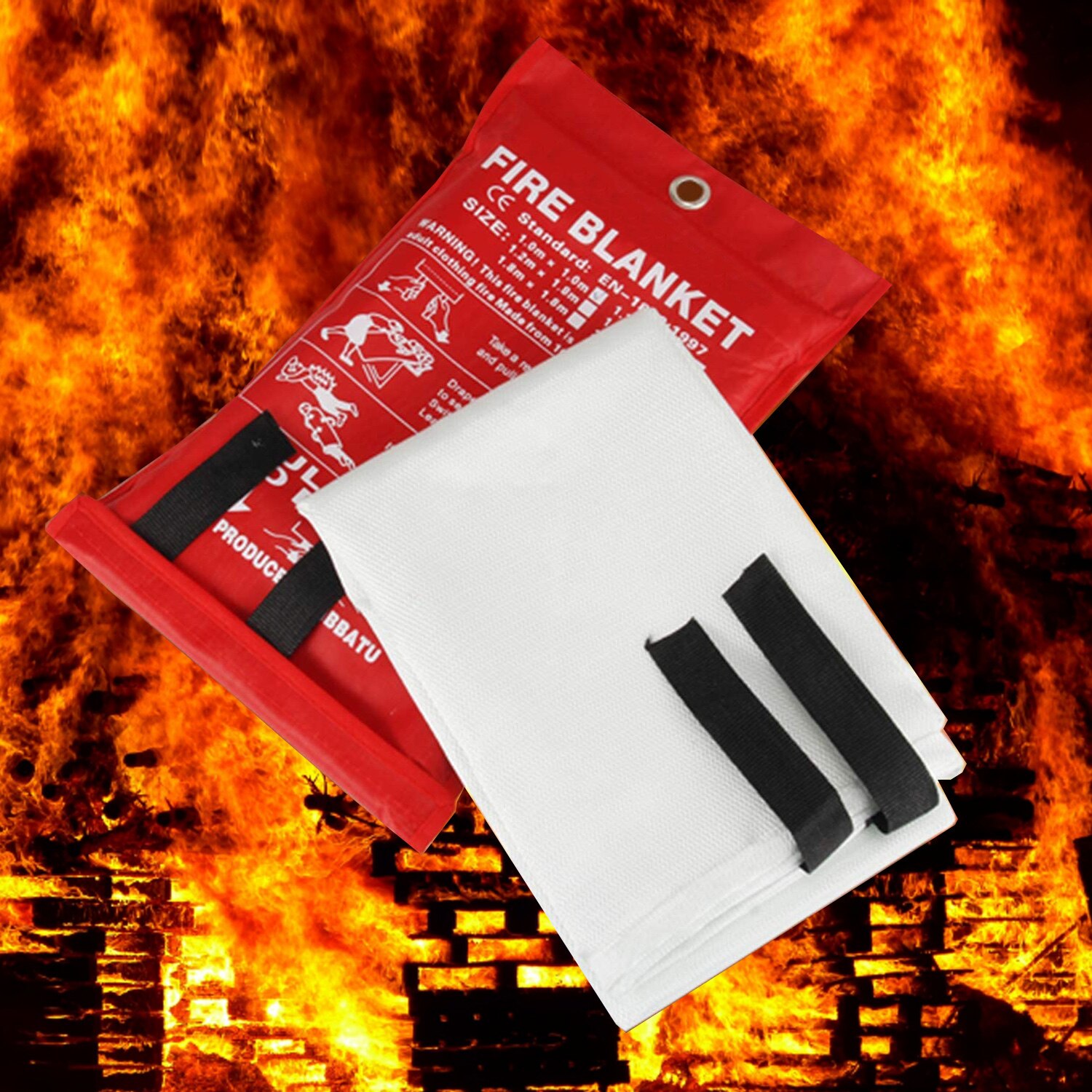 Branddeken Glasvezel Fire Flame Nood Dekens Onderdrukking Vlamvertragende Survival Cover Voor Keuken Haard Auto