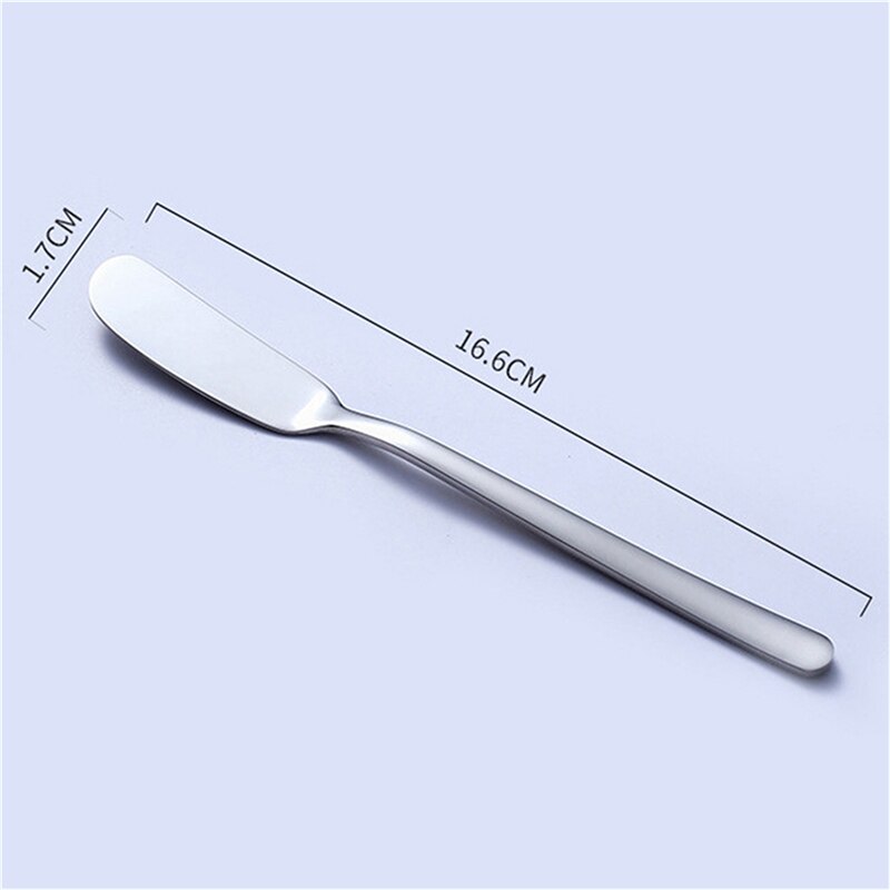 Cuchillo de acero inoxidable para mantequilla, utensilios plateados para Postres, esparcidor de mermelada, cubiertos de utensilio, herramientas de postre para tostar, 1 ud.