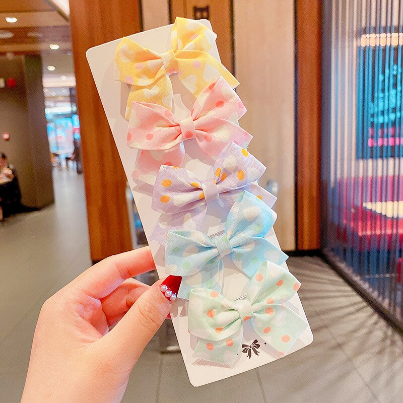 5/10 Pcs/Set Leuke Baby Haar Clips Bloem Rooster Bows Kids Meisjes Haarspelden Dot Kinderen Hoofddeksels Haarspeldjes Baby Haar accessoires: L06