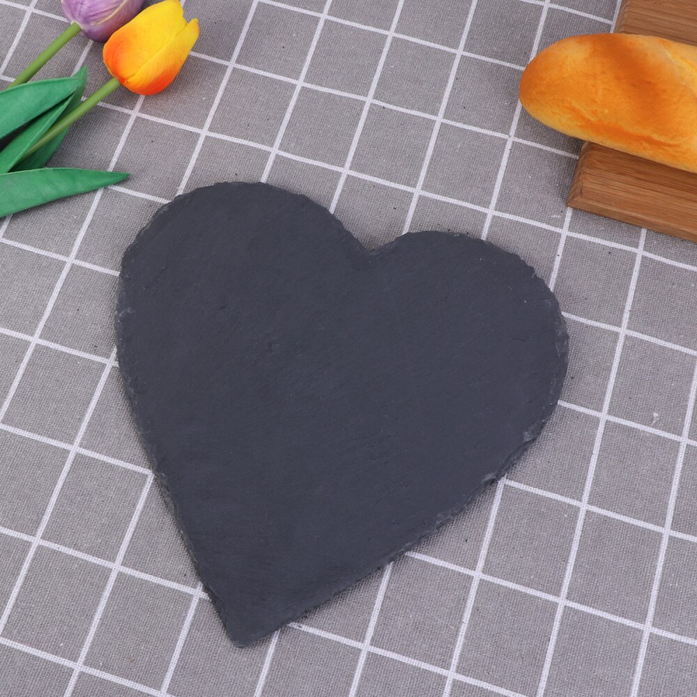 1 pc natuursteen leisteen borden hartvormig veiligheids taartbord stenen bord voor kaas barbecue pizza sushi