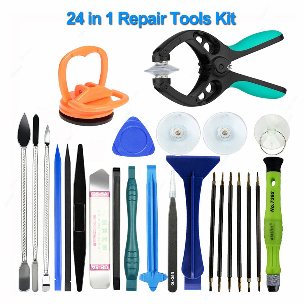 25 in 1 Smartphone Repair Tools Set With Repair Insulation Pad Screwdriver Kit For Xiaomi Samsung S7 S6 Cell Phone Repair Kit: 24PCS