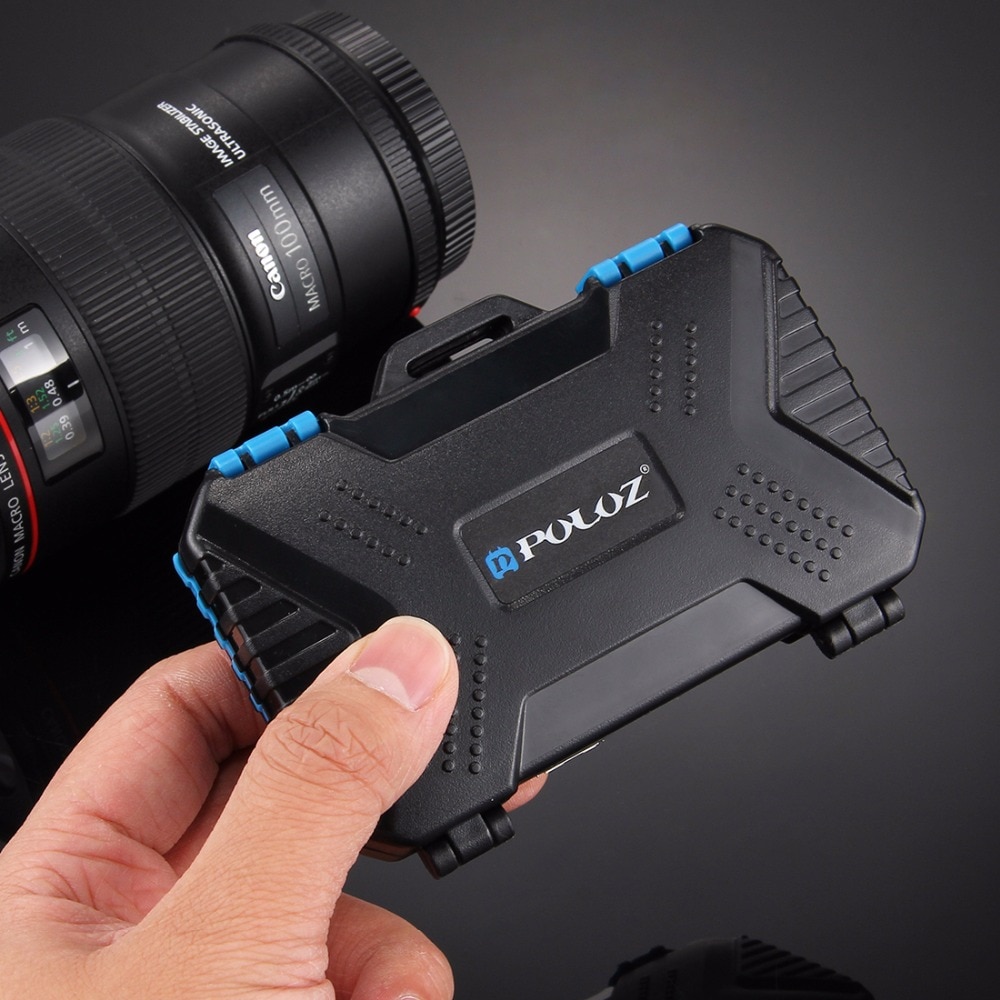 PULUZ Card Reader+22 in 1 Waterproof Memory /SD Card Case Storage Box for 1Standard SIM+2Micro-SIM+2Nano-SIM+7SD+6TF+1CARD PIN