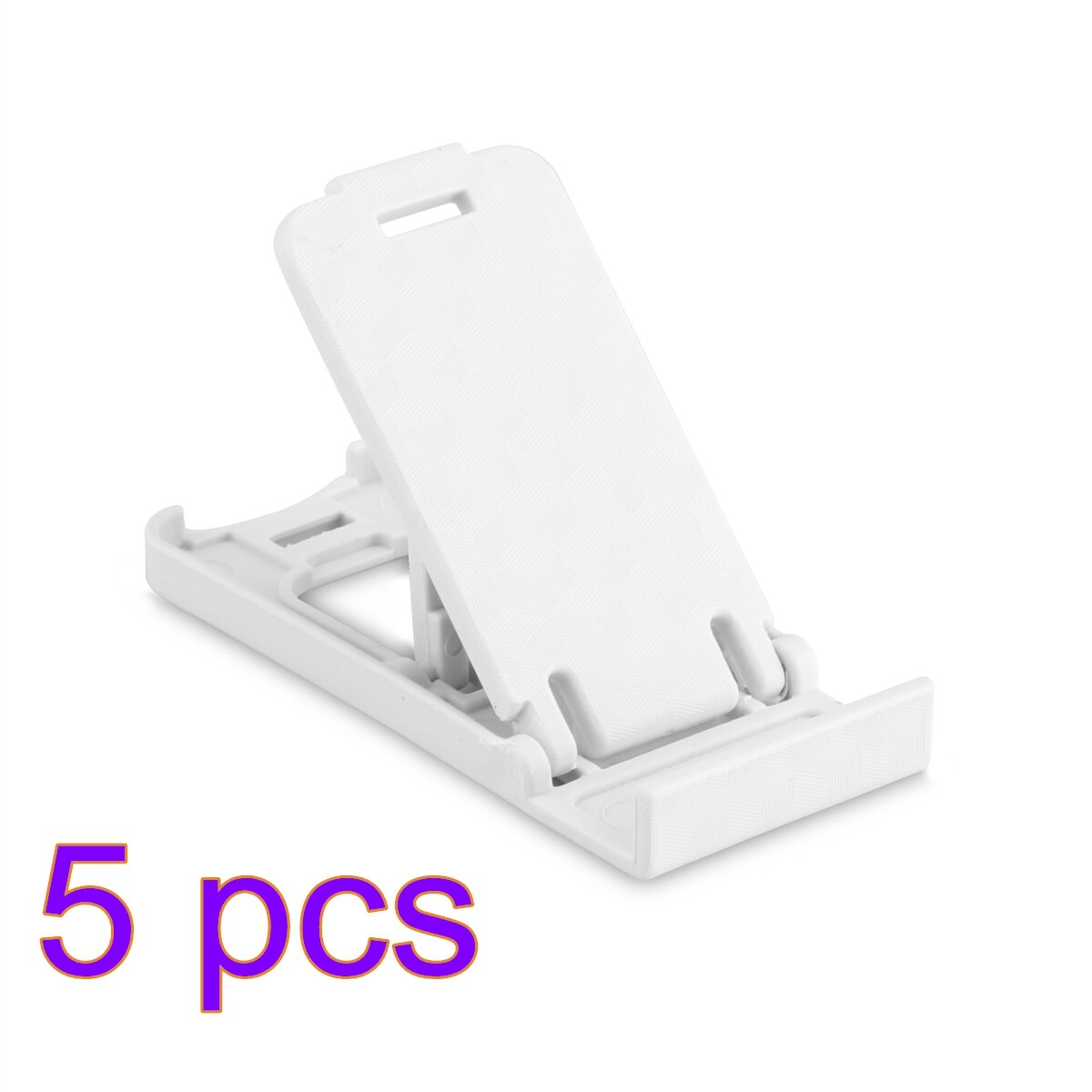 Soporte de teléfono para IPhone, soporte de escritorio plegable de plástico ajustable, Universal, para Xiaomi y Huawei: buy 3 send 5 white