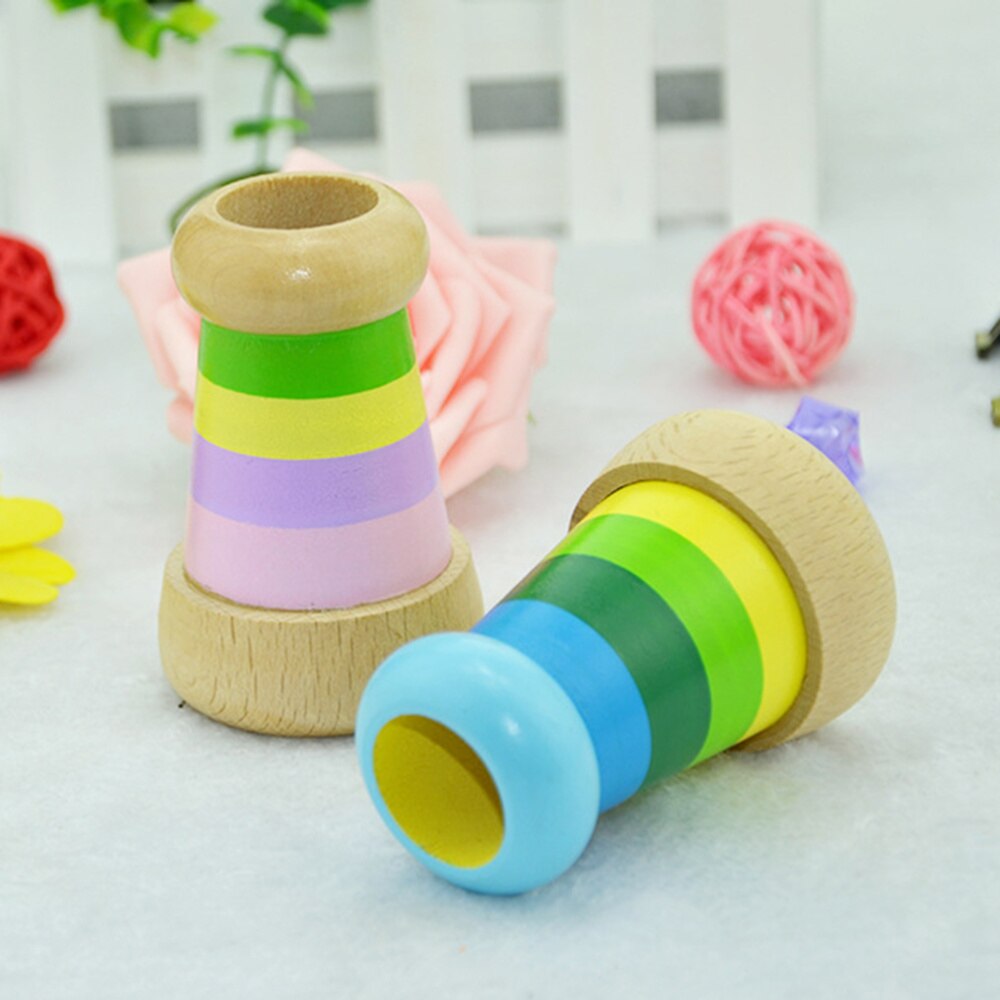 Wood Kaleidoscope Beautiful Educational Kaleidoscope for Child Baby Kid (Color First)
