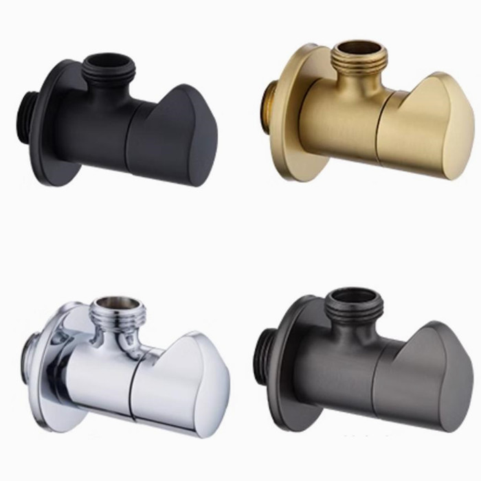 Brass Angle Valve Chrome Black Rose Gold Inlet Valve Bathroom Single & Double Outlet Valve G1/2 Water Stop Valve Toilet Kitchen