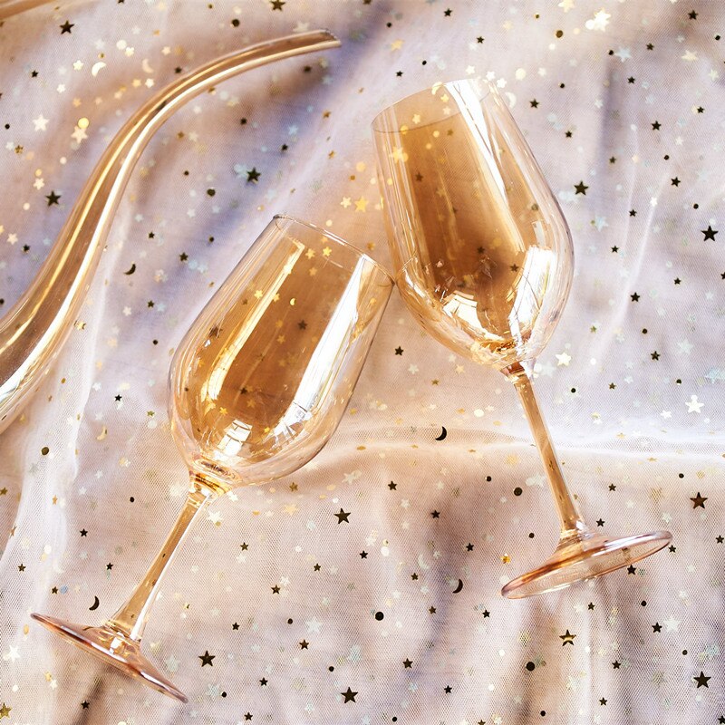 Luxe Amber Kleur Wijnglas Podol Hoge Voeten Wijn Cup Voor Party Bruiloft
