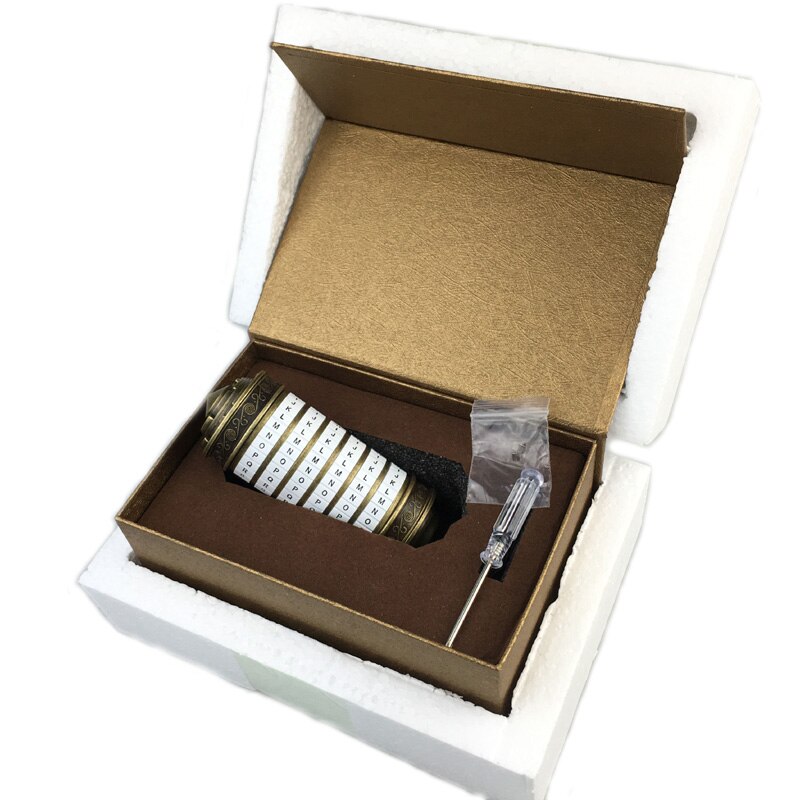 Leonardo da vinci código brinquedos metal cryptex fechaduras presentes de casamento dia dos namorados presente letra senha escapar câmara adereços: Metal in a set1