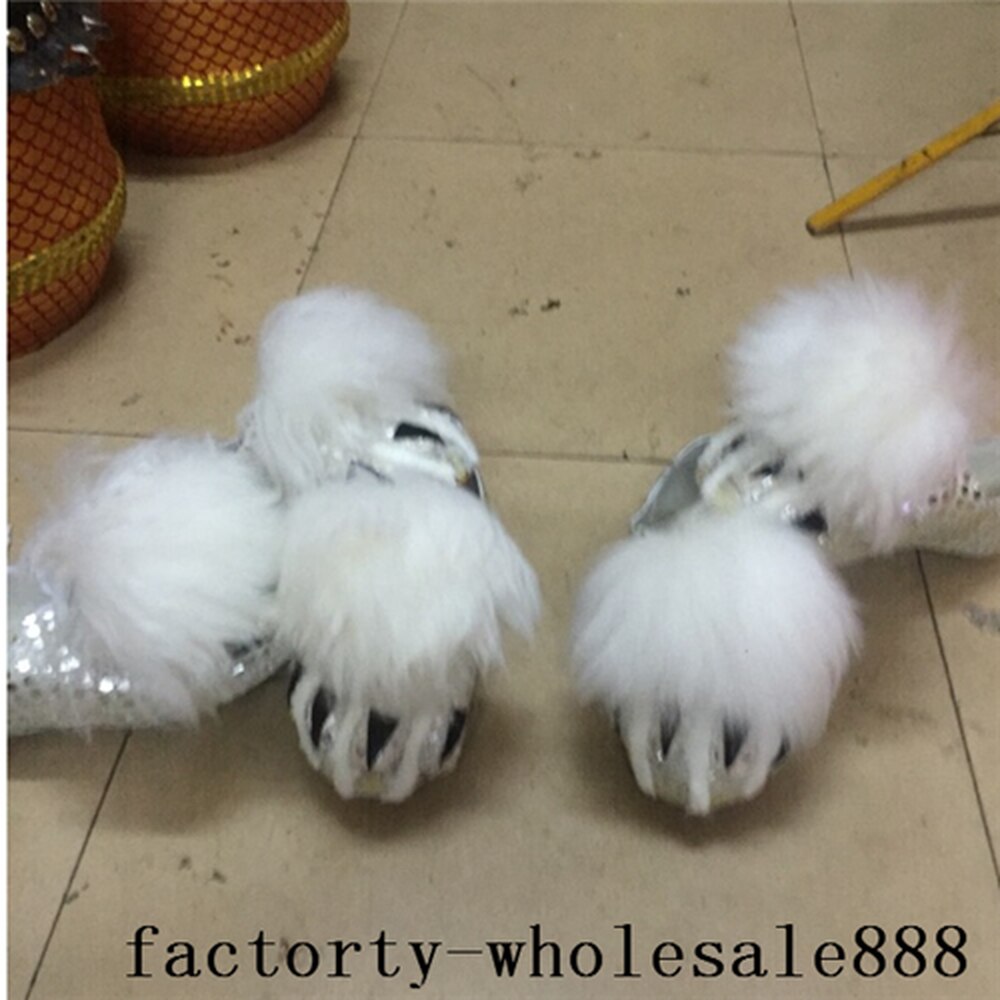 Chinese Folk Art Lion Dance Shoes Wool Southern Lion Luminous Shoes 1 Pair Adults Cosplay Handmade