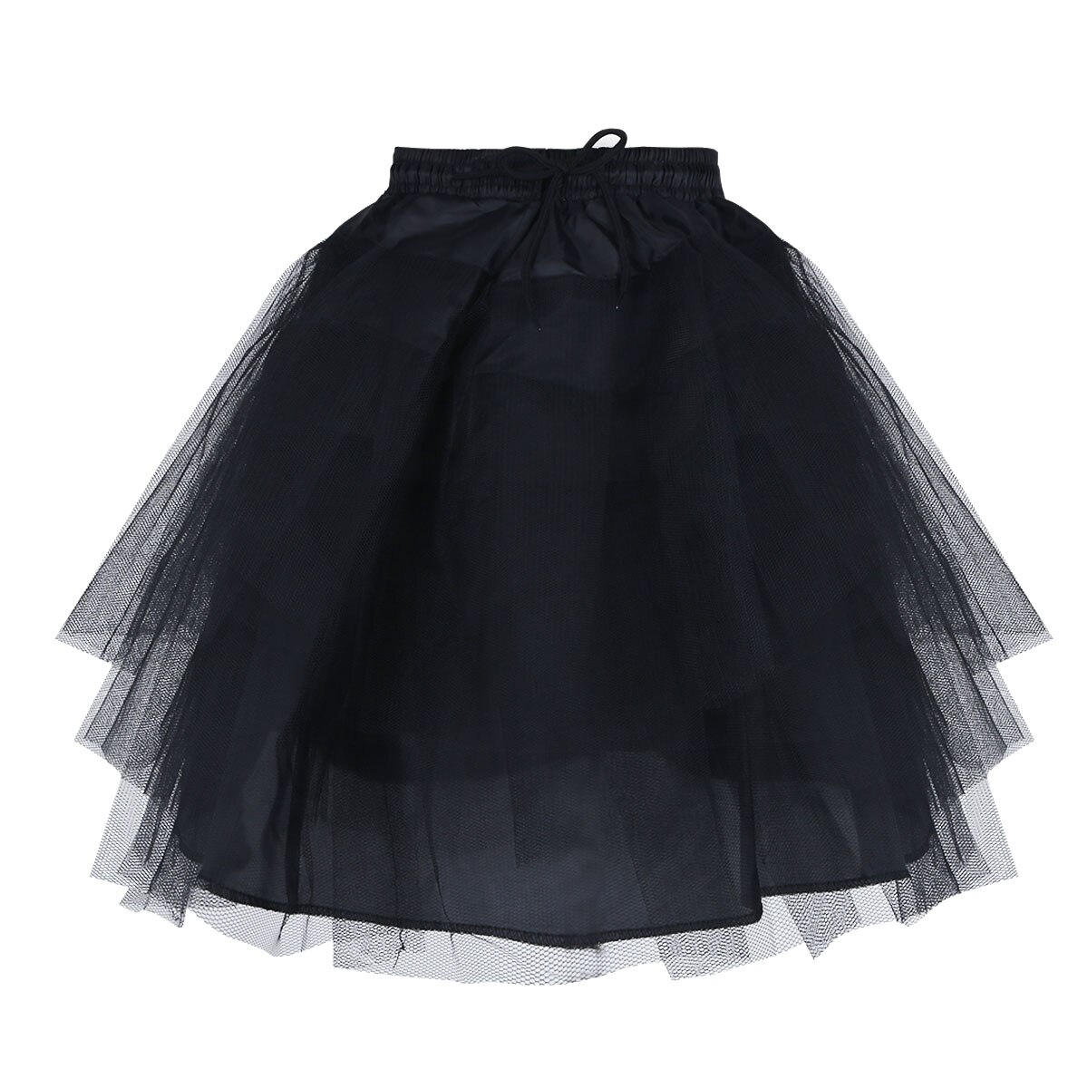 Kids Meisjes 3 Lagen Net A-lijn Petticoat Onderrok Crinoline Slip Voor Prinses Verjaardag Bruiloft Prom Party Bloem Meisje Jurken: Black