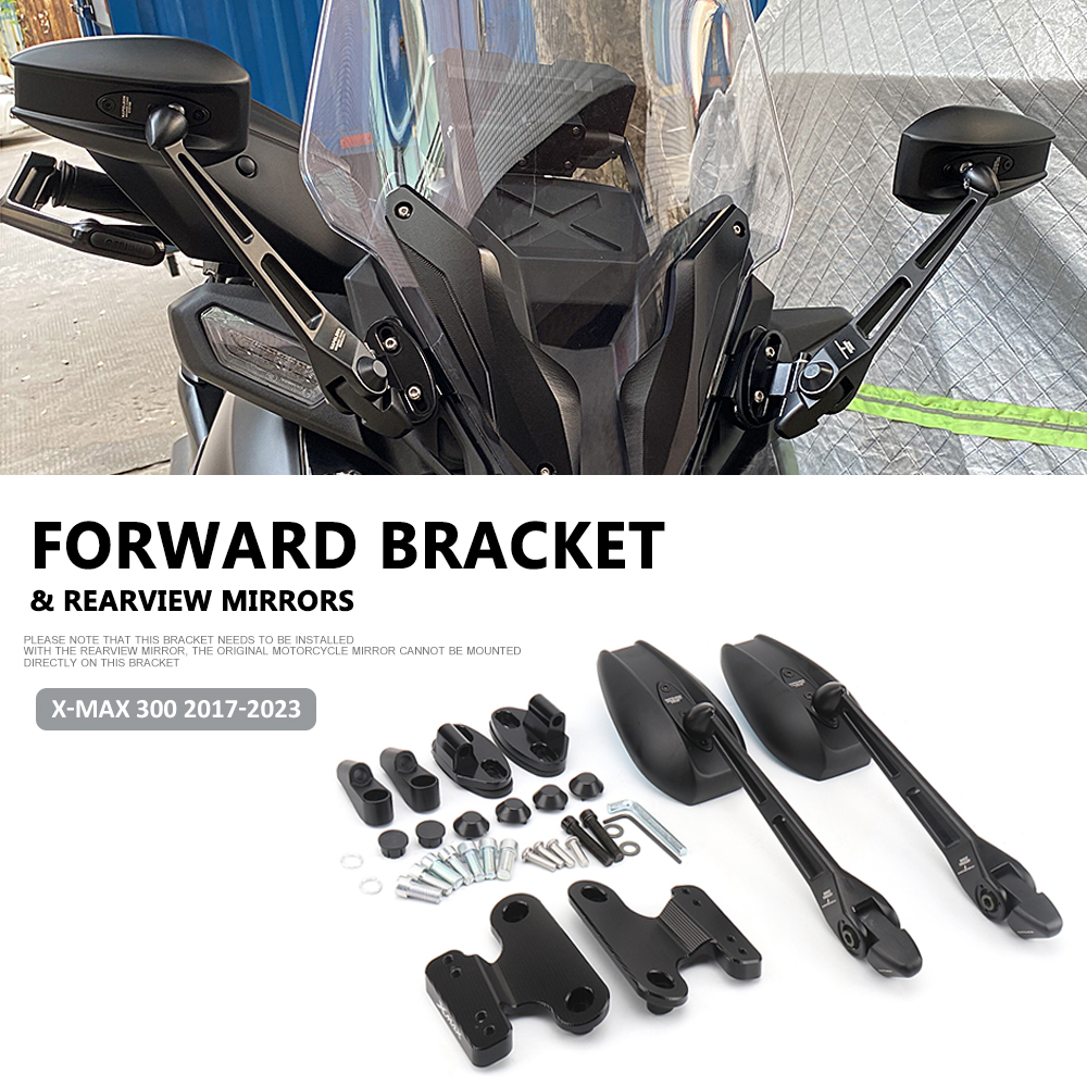 Accessori moto specchio Set specchietto retrovisore staffa avanti per Yamaha XMAX300 X-MAX300 X MAX 300 X-MAX 300 2017-2023