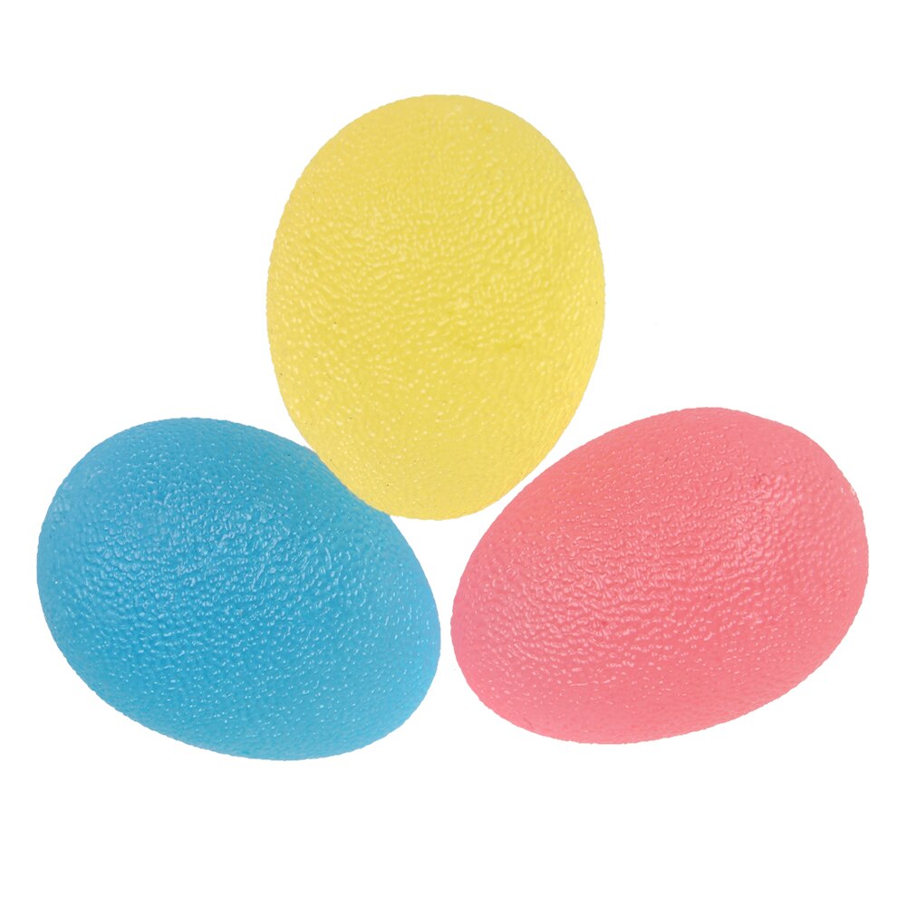 3PCS Grip Strengthening Therapy Stress Balls,Resistance Squeeze Eggs,Home Exercise Kits Hand Exercise Balls,Power Ball 3 Colors