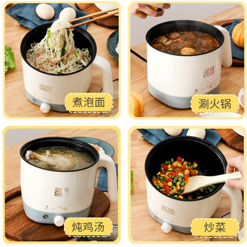 220V Mini Multifunction Electric Cooking Machine Single Double Layer Available Pot Multi Electric Rice Cooker Non-stick Pan