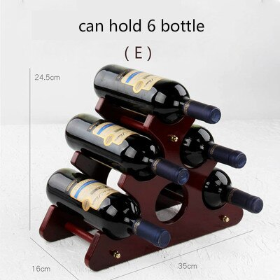 Vinstativ vinstativ i tre nordisk enkel vinholder champagnewhiskyutstillingsstativ i tre botellero de vino wijnrek: E