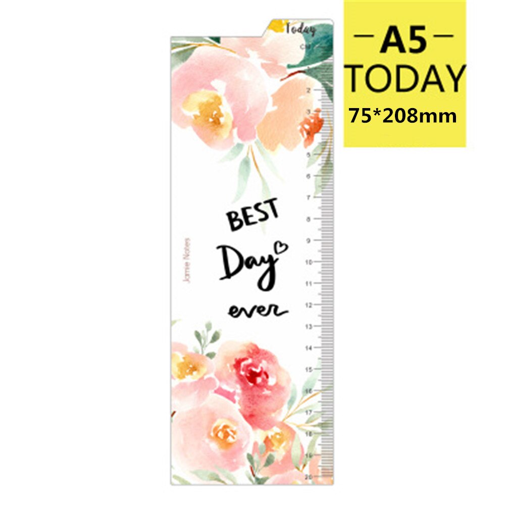 A5/A6 Notebook Bookmark Dairy Planner Agenda Index Divider 6 Holes Loose Leaf Binder Ruler Bookmark Flower Office Supplies: A5 TODAY
