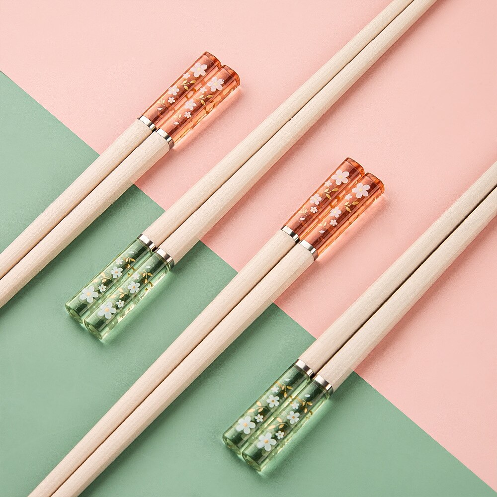 5 pares de fibra de vidrio de los palillos chinos reutilizables lavavajillas moderno Color de
