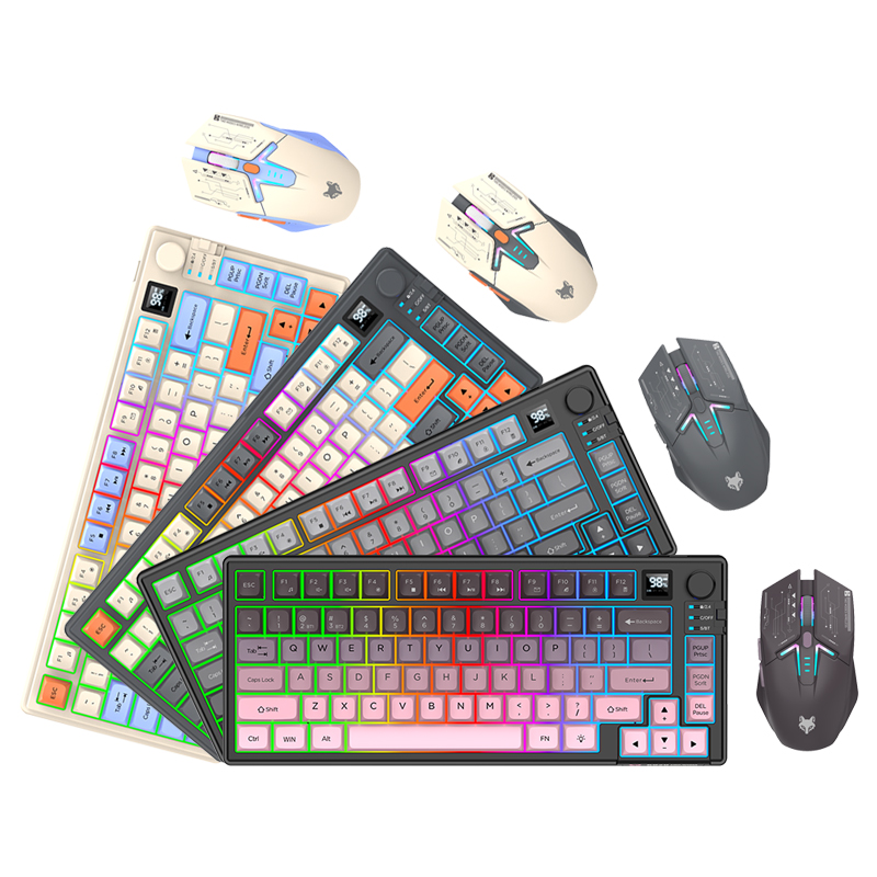 Bezprzewodowy zestaw klawiatur Nexusclick K920 z ekranem Klawiatura do gier Bluetooth Podwójne połączenie Trybowe łączenie wielu urządzeń, ergonomiczne