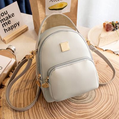 NIGEDU mini sac à bandoulière pour femmes dames sacs à main cuir PU bonbons couleurs forme populaire filles sac à bandoulière sac à dos noir: Gris