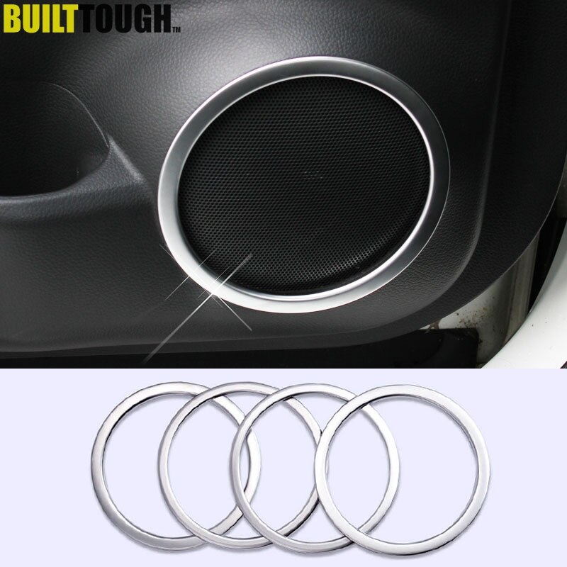 Fit For Nissan Qashqai Chrome Speaker Cover Interior Trim Side Door Stereo Bezel Collar Ring Garnish Molding