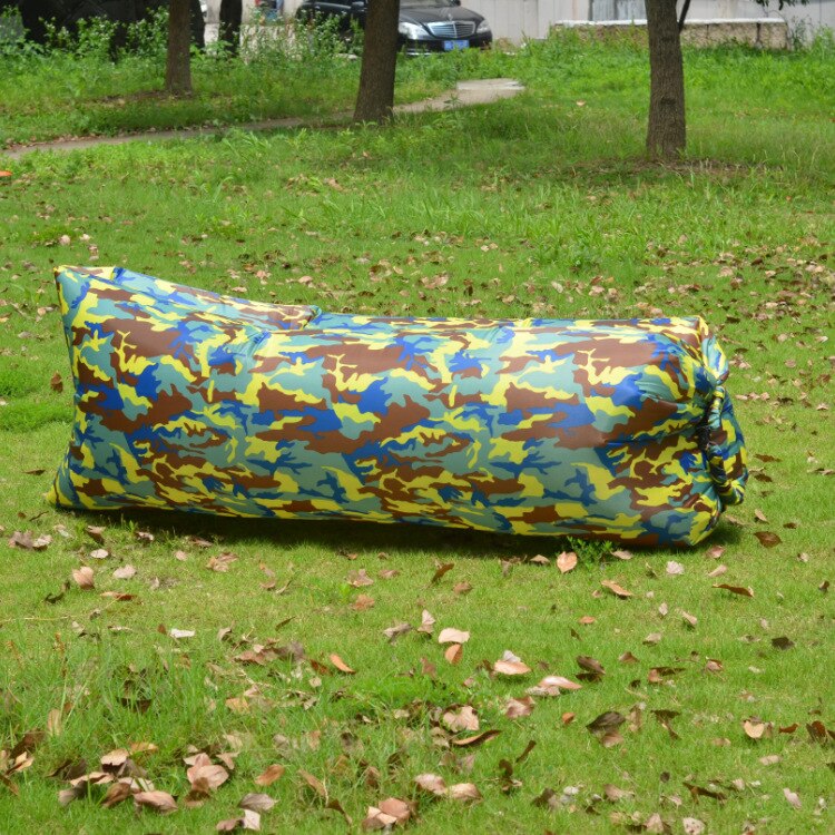Outdoor Inflatable Sofa Lazy Portable Beach Picnic Travel Camouflage Air Ieisure Recliner Garden Furniture: C