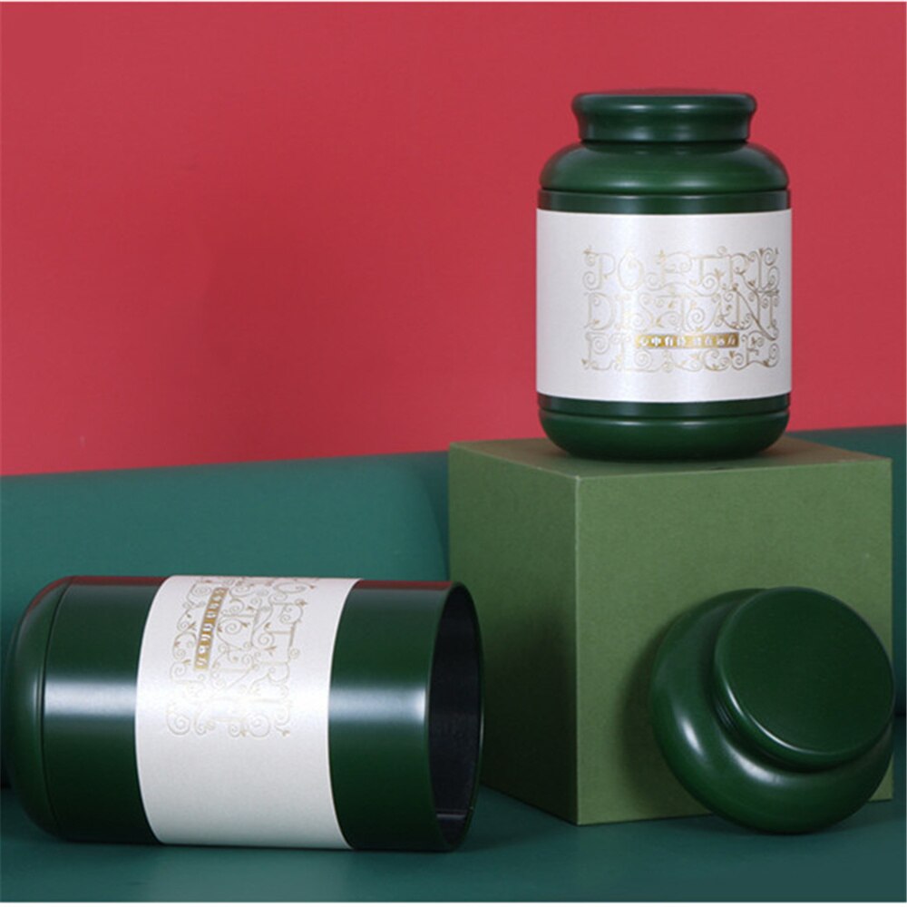 Portable Tinplate Tin tea caddy Tieguanyin sealed storage tank travel Tea Boxes tea tin containers coffee canister Spice jar