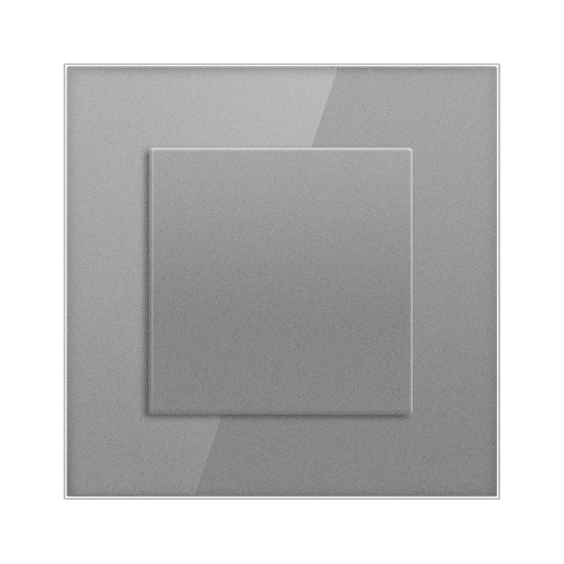 blank cover plate with installation iron plate 86mm*86mm black and white gold gray tempered glass switch socket panel white boar: Type 15