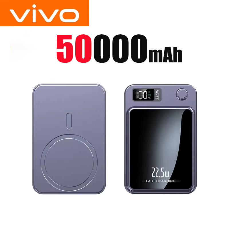 VIVO 200000mAh 22.5W Wireless Magnetic Power Bank Fast Charging Portable External Battery PowerBank Magsafe for iPhone Xiaomi: Blue